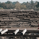 Where railway ties are born, outside Cuttack, Odisha.